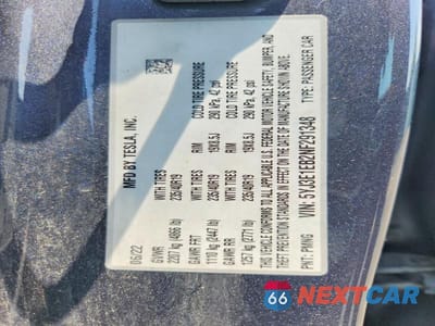 Zdjęcie 12 z 12 samochodu: 2022 TESLA MODEL 3 VIN:5YJ3E1EB2NF291348 - miniatura