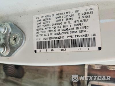 Zdjęcie 13 z 13 samochodu: 2008 HONDA ACCORD EXL VIN:1HGCP36808A032543 - miniatura