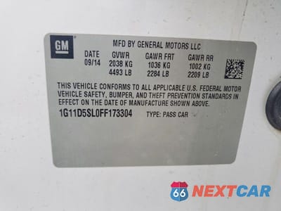 Zdjęcie 13 z 13 samochodu: 2015 CHEVROLET MALIBU 2LT VIN:1G11D5SL0FF173304 - miniatura