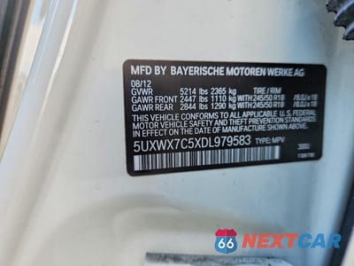 Zdjęcie 13 z 13 samochodu: 2013 BMW X3 XDRIVE35I VIN:5UXWX7C5XDL979583 - miniatura