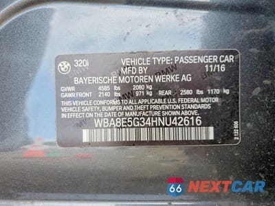 Zdjęcie 12 z 12 samochodu: 2017 BMW 320 XI VIN:WBA8E5G34HNU42616 - miniatura