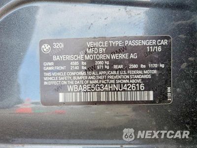 Zdjęcie 12 z 12 samochodu: 2017 BMW 320 XI VIN:WBA8E5G34HNU42616 - miniatura