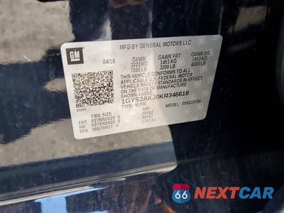 Zdjęcie 12 z 12 samochodu: 2019 CADILLAC ESCALADE VIN:1GYS3AKJ0KR346618 - miniatura