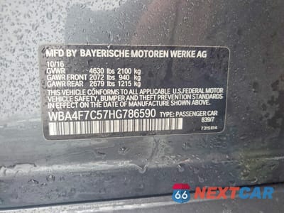 Zdjęcie 12 z 12 samochodu: 2017 BMW 4ER GRAN COUPE VIN:WBA4F7C57HG786590 - miniatura