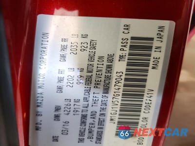 Zdjęcie 12 z 12 samochodu: 2016 MAZDA 6 TOURING VIN:JM1GJ1V57G1479043 - miniatura