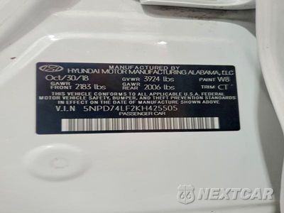 Zdjęcie 12 z 12 samochodu: 2019 HYUNDAI ELANTRA SE VIN:5NPD74LF2KH425505 - miniatura
