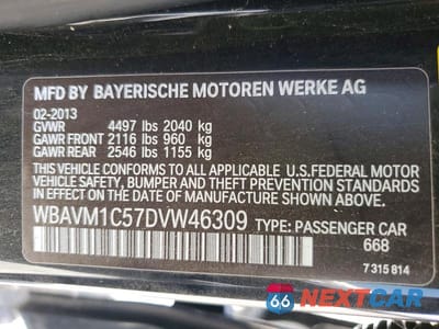 Zdjęcie 13 z 13 samochodu: 2013 BMW X1 SDRIVE28I VIN:WBAVM1C57DVW46309 - miniatura