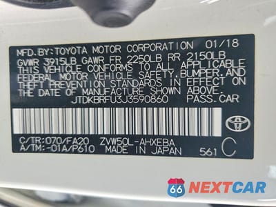 Zdjęcie 12 z 12 samochodu: 2018 TOYOTA PRIUS TWO VIN:JTDKBRFU3J3590860 - miniatura