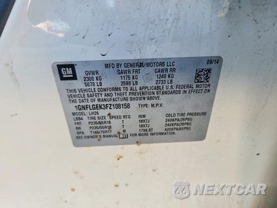 Zdjęcie 13 z 13 samochodu: 2015 CHEVROLET EQUINOX LT VIN:1GNFLGEK3FZ108158 - miniatura