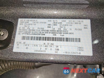 Zdjęcie 13 z 13 samochodu: 2025 FORD F150 XLT VIN:1FTFW3L85SKD97594 - miniatura