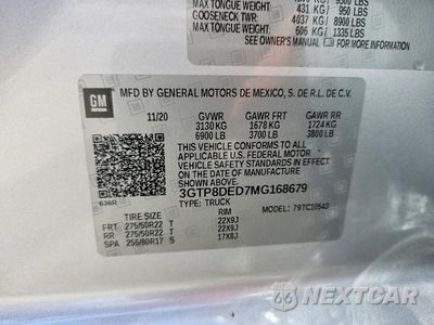 Zdjęcie 12 z 12 samochodu: 2021 GMC SIERRA C1500 SLT VIN:3GTP8DED7MG168679 - miniatura