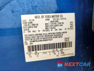 Zdjęcie 13 z 13 samochodu: 2018 FORD EDGE SEL VIN:2FMPK4J96JBB57637 - miniatura