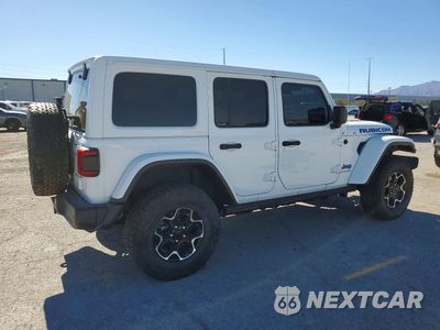 Trzecie zdjęcie samochodu z tyłu: 2023 JEEP WRANGLER RUBICON 4XE VIN:1C4JJXR69PW646730 - miniatura