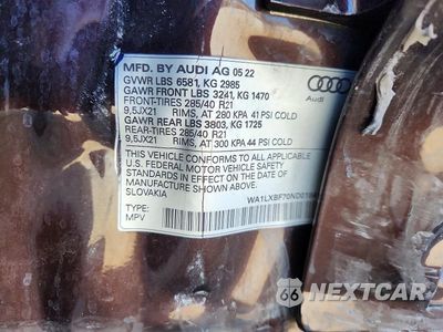 Zdjęcie 13 z 13 samochodu: 2022 AUDI Q7 PREMIUM PLUS VIN:WA1LXBF70ND018419 - miniatura
