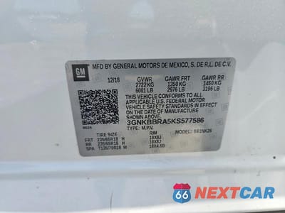 Zdjęcie 12 z 12 samochodu: 2019 CHEVROLET BLAZER 1LT VIN:3GNKBBRA5KS577586 - miniatura