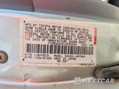 Zdjęcie 12 z 12 samochodu: 2001 TOYOTA CAMRY LE VIN:JT2BG22K510595954 - miniatura