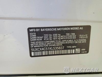 Zdjęcie 14 z 14 samochodu: 2019 BMW X7 XDRIVE50I VIN:5UXCX4C51KLS35837 - miniatura