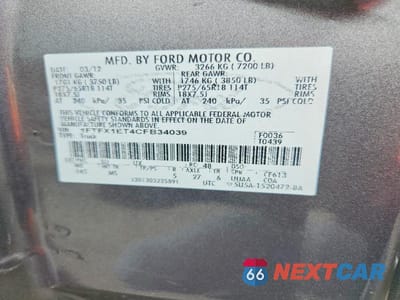 Zdjęcie 13 z 13 samochodu: 2012 FORD F150 SUPER CAB VIN:1FTFX1ET4CFB34039 - miniatura