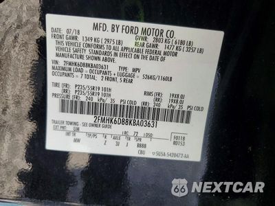 Zdjęcie 13 z 13 samochodu: 2019 FORD FLEX LIMITED VIN:2FMHK6D88KBA03631 - miniatura
