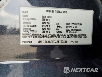 Zdjęcie 13 z 13 samochodu: 2024 TESLA MODEL Y VIN:7SAYGDED3RF102444 - miniatura