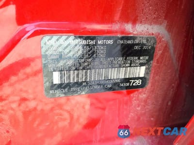 Zdjęcie 12 z 12 samochodu: 2015 MITSUBISHI MIRAGE DE VIN:ML32A3HJXFH037266 - miniatura