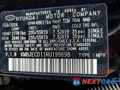 Zdjęcie 13 z 13 samochodu: 2024 HYUNDAI TUCSON LIMITED VIN:KM8JECD11RU199698 - miniatura