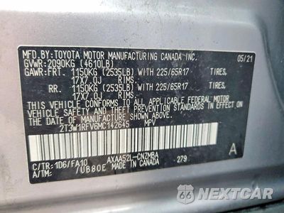 Zdjęcie 13 z 13 samochodu: 2021 TOYOTA RAV4 XLE VIN:2T3W1RFV6MC142645 - miniatura