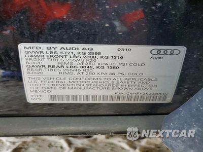 Zdjęcie 13 z 13 samochodu: 2019 AUDI SQ5 PRESTIGE VIN:WA1C4AFY2K2089592 - miniatura