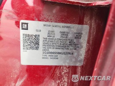 Zdjęcie 13 z 13 samochodu: 2019 CHEVROLET VOLT PREMIER VIN:1G1RB6S59KU127914 - miniatura