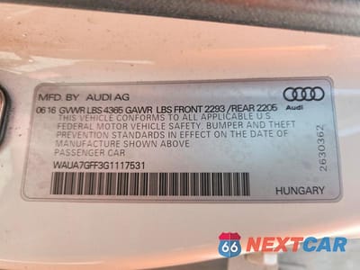 Zdjęcie 12 z 12 samochodu: 2016 AUDI A3 PREMIUM VIN:WAUA7GFF3G1117531 - miniatura