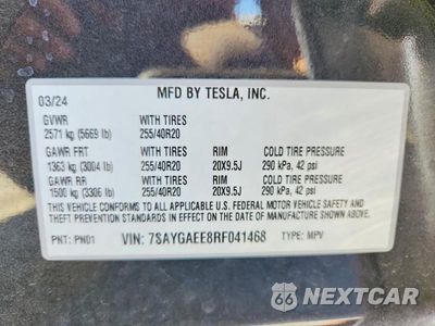 Zdjęcie 14 z 14 samochodu: 2024 TESLA MODEL Y VIN:7SAYGAEE8RF041468 - miniatura