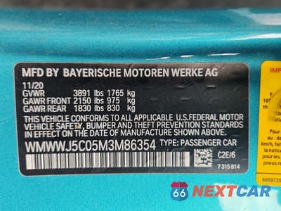 Zdjęcie 12 z 12 samochodu: 2021 MINI COOPER S VIN:WMWWJ5C05M3M86354 - miniatura