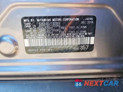 Zdjęcie 13 z 13 samochodu: 2017 MITSUBISHI OUTLANDER SPORT ES VIN:JA4AR3AW2HZ026468 - miniatura