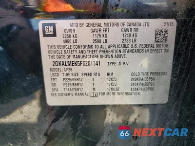 Zdjęcie 13 z 13 samochodu: 2015 GMC TERRAIN SLE VIN:2GKALMEK5F6261741 - miniatura