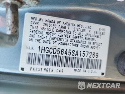 Zdjęcie 12 z 12 samochodu: 1995 HONDA ACCORD LX VIN:1HGCD5645SA157269 - miniatura