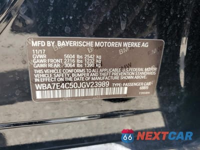 Zdjęcie 12 z 12 samochodu: 2018 BMW 740 XI VIN:WBA7E4C50JGV23989 - miniatura