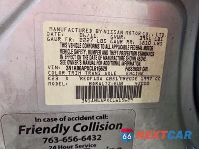 Zdjęcie 12 z 12 samochodu: 2012 NISSAN SENTRA 2.0 VIN:3N1AB6APXCL615629 - miniatura