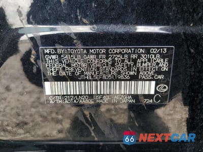 Zdjęcie 12 z 12 samochodu: 2013 LEXUS LS 460 VIN:JTHBL5EF8D5119836 - miniatura