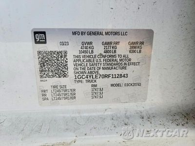Zdjęcie 12 z 12 samochodu: 2024 CHEVROLET SILVERADO K2500 HEAVY DUTY VIN:1GC4YLE70RF112843 - miniatura