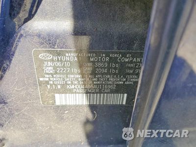Zdjęcie 12 z 12 samochodu: 2010 HYUNDAI ELANTRA GLS VIN:KMHDU4AD5AU116962 - miniatura