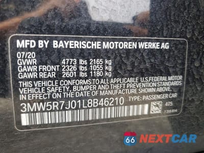 Zdjęcie 12 z 12 samochodu: 2020 BMW 330XI VIN:3MW5R7J01L8B46210 - miniatura