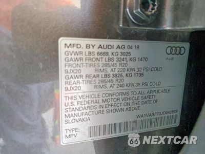 Zdjęcie 12 z 12 samochodu: 2018 AUDI Q7 PRESTIGE VIN:WA1VAAF73JD042809 - miniatura