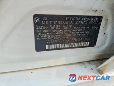Zdjęcie 12 z 12 samochodu: 2008 BMW 328 I VIN:WBAVA33588P141846 - miniatura