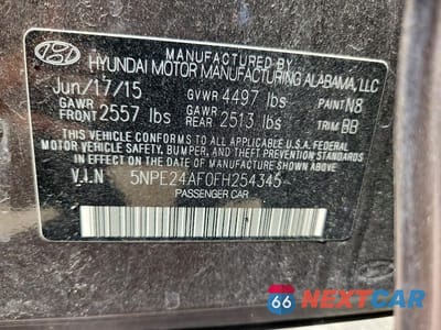 Zdjęcie 12 z 12 samochodu: 2015 HYUNDAI SONATA SE VIN:5NPE24AF0FH254345 - miniatura