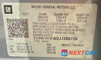 Zdjęcie 10 z 10 samochodu: 2018 CHEVROLET TRAVERSE LS VIN:1GNEVFKW2JJ166728 - miniatura