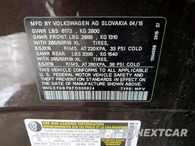 Zdjęcie 13 z 13 samochodu: 2015 VOLKSWAGEN TOUAREG V6 VIN:WVGEF9BP8FD006824 - miniatura