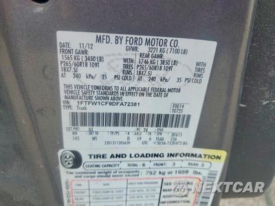 Zdjęcie 12 z 12 samochodu: 2013 FORD F150 SUPERCREW VIN:1FTFW1CF9DFA72381 - miniatura