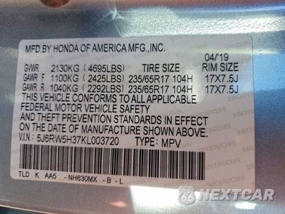 Zdjęcie 13 z 13 samochodu: 2019 HONDA CR-V LX VIN:5J6RW5H37KL003720 - miniatura