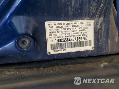 Zdjęcie 12 z 12 samochodu: 2002 HONDA ACCORD LX VIN:1HGCG56452A169767 - miniatura