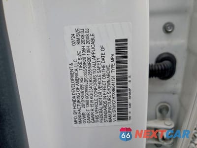 Zdjęcie 13 z 13 samochodu: 2024 HONDA PILOT TOURING VIN:5FNYG1H7XRB041191 - miniatura
